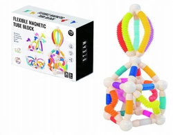 RURKI KONSTRUKCYJNE MAGNETYCZNE KLOCKI UKŁADANKA ZABAWKA ZESTAW DLA DZIECI