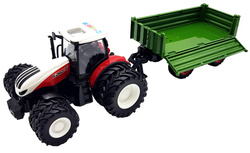 DUŻY TRAKTOR Z PRZYCZEPĄ CIAGNIK Zdalnie sterowany na PILOT Świeci LED