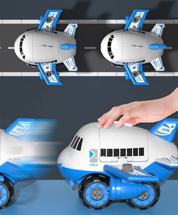 DUZY OTWIERANY SAMOLOT POLICJA do rozkręcania ze zjeżdżalnia dla 4 auta