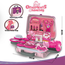 SALON PIĘKNOŚCI KUFEREK ZESTAW W WALIZCE TOREBKA I PASEK DLA DZIECI 24 EL.