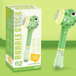 PISTOLET NA BAŃKI MYDLANE DINO DINOZAUR MASZYNA DO BANIEK z PŁYNEN prezent