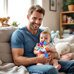 GRYZAK Zabawka Sensoryczna Montessori GRZECHOTKA Antystresowa Dla Dzieci