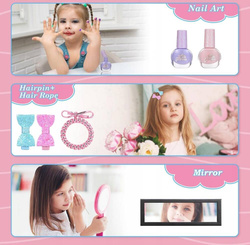 KOSMETYKI DO MAKIJAŻU MALOWIDŁA DLA DZIECI W ROZKŁADANYM PUDEŁKU LAKIERY