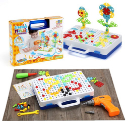 KLOCKI KONSTRUKCYJNE 252EL. Z WIERTARKA ZABAWKA ZESTAW NARZĘDZI DLA DZIECI