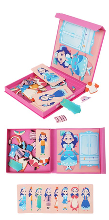 UKŁADANKA MAGNETYCZNA PUZZLE KREATYWNE UBIERANIE DZIEWCZYNKI UBIERANKA