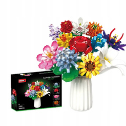 DUŻY BUKIET KWIATÓW KLOCKI KONSTRUKCYJNE 1064 KWIATY RÓŻA KLOCKI DLA DZIECI