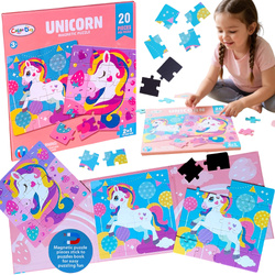 MAGNETYCZNA UKŁADANKA JEDNOROŻEC KSIĄŻECZKA PUZZLE MAGNETYCZNE ZABAWKA