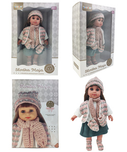 SŁODKA MAJA LALKA Z KAMIZELKĄ SZALIKIEM W RĘKAWICZKACH ZABAWKA DLA DZIECI