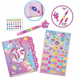 JEDNOROŻEC Magiczny Sekretny Pamiętnik NOTES na Kluczyk ze schowkami Zestaw