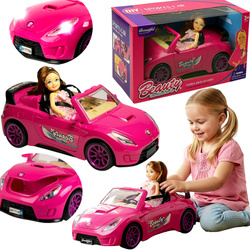 KABRIOLET AUTO DLA LALKI LALEK RÓŻOWY ZESTAW ZABAWKA LALKA DLA DZIEWCZYNKI