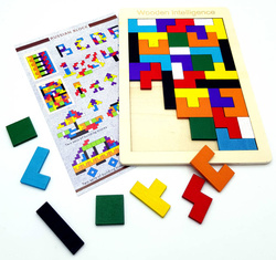 DREWNIANE PUZZLE 3D MONTESSORI UKŁADANKA TETRIS