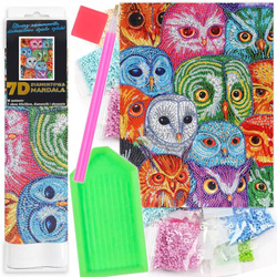 Mandala Mozaika Diamentowa 7D Sowie Głowy 1006610
