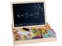 TABLICA DLA DZIECI MAGNETYCZNA KREDOWA 3w1 UKŁADANKA DREWNIANA PUZZLE FARMA