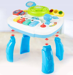 STOLIK STOLICZEK PANEL EDUKACYJNY INTERAKTYWNY KIEROWNICA PIANINKO DZIECI