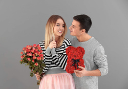 Miś z róż różany PREZENT ROSE BEAR na walentynki