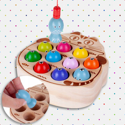 GRA DREWNIANA ŁOWIENIE RYBEK MAGNESY KOTEK + WĘDKI