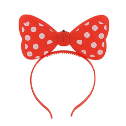 ŚWIECĄCA OPASKA KOKARDA DLA DZIEWCZYN CZERWONA NA BAL IMPREZĘ