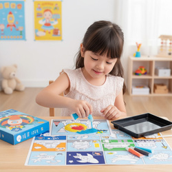 MALOWANIE PIASKIEM POJAZDY ZESTAW KREATYWNY OBRAZKI DO MALOWANIA DLA DZIECI