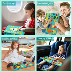 TABLICA MANIPULACYJNA Z ZEGAREM WALIZKA do nauki