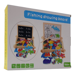 Drewniana TABLICA DWUSTRONNA i Gra Łowienie Rybek