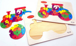 TRAKTOR Puzzle KLOCKI DREWNIANE dla dzieci LITERKI