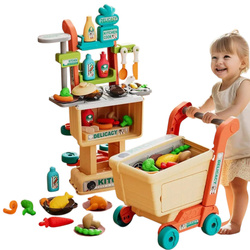KUCHNIA GARNKI WÓZEK NA ZAKUPY DLA DZIECI ZESTAW DO ZABAWY W KUCHNIE SKLEP