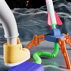 WYRZUTNIA rakiet piankowych na powietrze z POMPKA ZESTAW Zabawka DLA DZIECI