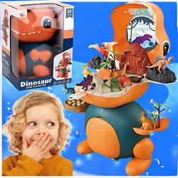 DUŻY DINOZAUR ZABAWKA DLA DZIECI FIGURKI ZWIERZĄT DINOZAURÓW ZESTAW DRZEWKA