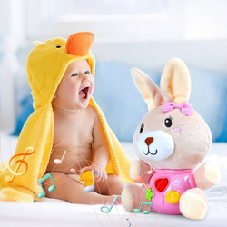 ZAJĄCZEK KRÓLICZEK KRÓLIK PLUSZOWY INTERAKTYWNY ZE ŚWIATŁEM I MUZYKĄ