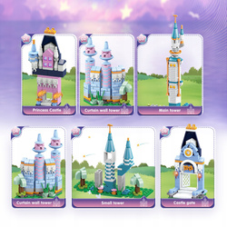 ZAMEK KSIĘŻNICZKI KLOCKI ZESTAW 535 KLOCKÓW NA PREZENT DLA DZIEWCZYNKI 6w1