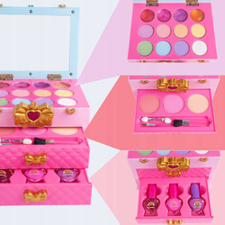 ZESTAW KOSMETYKÓW DO MAKIJAŻU W KUFERKU DLA DZIECI KOSMETYKI DZIEWCZYNKI
