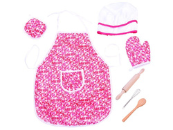 Zestaw do gotowania dla dzieci fartuszek czapka wałek zabawa w kuchni