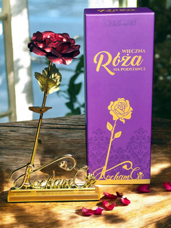 WIECZNA RÓŻA CZERWONA W PUDEŁKU NA PREZENT WALENTYNKI DZIEŃ KOBIET DLA MAMY