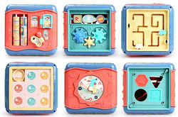 KOSTKA EDUKACYJNA SORTER UKŁADANKA SENSORYCZNA LABIRYNT 7w1 DLA DZIECI