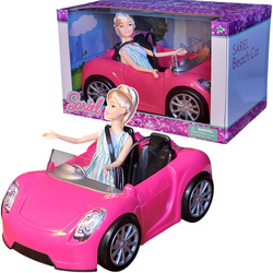 AUTO RÓŻOWY KABRIOLET SAMOCHÓD ZABAWKA DLA LALEK LALKI BEAUTY ZESTAW +LALKA
