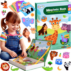 SIĄŻKA UKŁADANKA MAGNETYCZNA ZWIERZĘTA ZOO kreatywna zabawa dla dzieci 3+