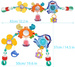 PAŁĄK ŁUK Z ZABAWKAMI GRZECHOTKAMI DO ŁÓŻECZKA WÓZKA ZABAWKI DLA NIEMOWLĄT