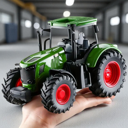 TRAKTOR CIĄGNIK ZABAWKA DLA DZIECI CHŁOPCA ZIELONY ROLNICZY GUMOWE KOŁA HAK