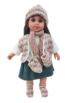 SŁODKA MAJA LALKA Z KAMIZELKĄ SZALIKIEM W RĘKAWICZKACH ZABAWKA DLA DZIECI