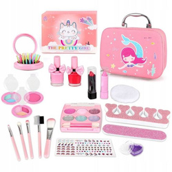 KUFEREK KOSMETYKÓW DO malowania MAKIJAŻU I PAZNOKCI ZESTAW dla dzieci