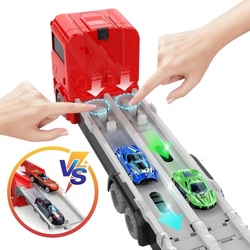 CIĘŻARÓWKA TRANSPORTER ZESTAW AUTEK TOR WYŚCIGOWY 165,5CM LAWETA Z AUTKAMI