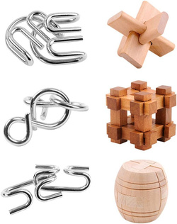 Zestaw łamigłówek 6 szt układanki klocki puzzle 3D logiczne dla dzieci