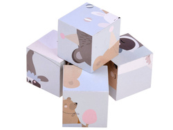 Drewniane Klocki puzzle zwierzęta obrazki z drewna