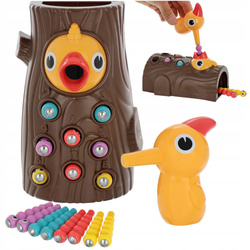 GRA MAGNETYCZNA DZIĘCIOŁ ROBACZKI DZIECIECA ZABAWKA DO GRANIA DLA DZIECI