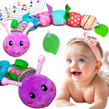 MUZYCZNA GĄSIENICA ZABAWKA SENSORYCZNA DLA NIEMOWLĄT DZWONEK I GRYZAK