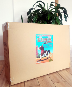 KOŃ NA BIEGUNACH Duży BUJANY KONIK rży merda 74cm