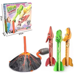 Zabawka Rakieta Kosmiczna Zestaw 3 Dinozaury z Regulacją Wyrzutnia Wulkan