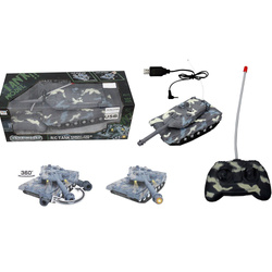 CZOŁG ZDALNIE STEROWANY NA PILOTA ZABAWKA DLA DZIECI MILITARNA LED STRZELA
