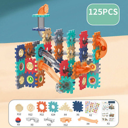 KLOCKI KONSTRUKCYJNE UKŁADANKA TOR KULKOWY kulki wafle Marble