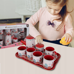 ZESTAW DO HERBATKI METALOWY W KWIATKI DLA DZIECI